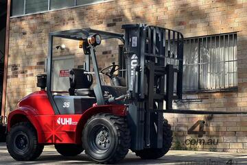   UHI FR35, 3 TON ROUGH TERRAIN FORKLIFT WITH SIDE SHIFT, (WA ONLY)