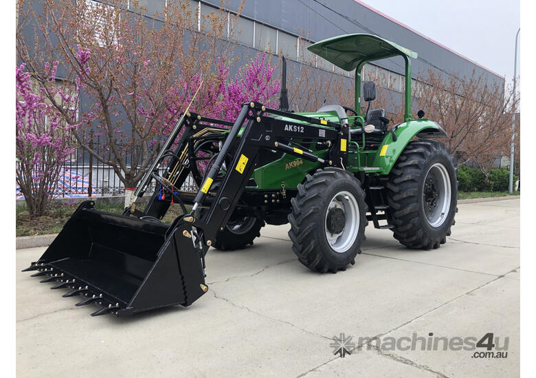 caption AgKing - 90HP Tractor ROPS 4WD AK904R with FEL & 4in1 Bucket