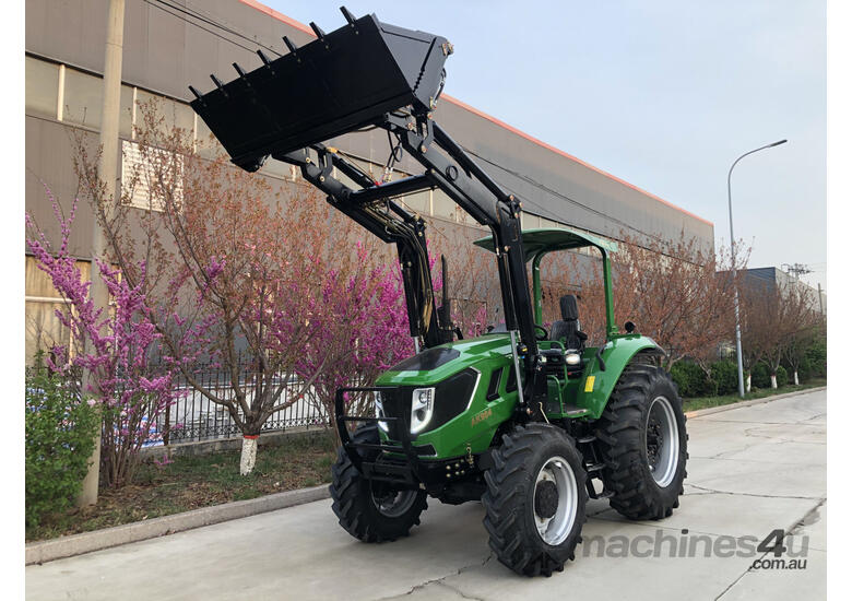 caption AgKing - 90HP Tractor ROPS 4WD AK904R with FEL & 4in1 Bucket