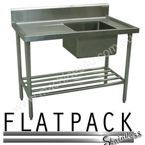 Alphaline XS1-70180R Stainless Steel Sink Bench 1800 x 700 Right Bowl