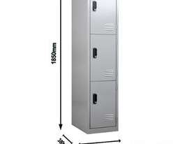 Three Bank Metal Steel Storage Locker - picture0' - Click to enlarge
