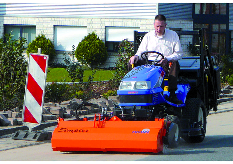caption Simplex Road Sweeping Broom for SkidSteers and Front End Loaders