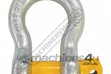 GSSB29 29mm 9.5T Grade S - Lifting Bow Shackle Galvanised Finish With Yellow Pin 
