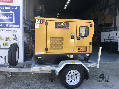 Hire Caterpillar 22kva Generator 3 phase & Single Phase with Trailer Package