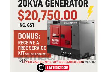 Isuzu Genset GS020-PTY 20kva *SPECIAL-FREE SERVICE KIT*