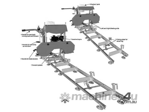caption 3.2m Petrol Powered 13HP Sawmill SM550HG by Oltre *Special Order*