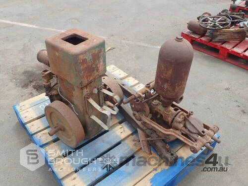 VINTAGE 2HP DIESEL ENGINE & VINTAGE EQUIPMENT