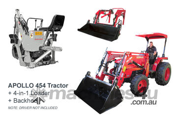 APOLLO 45hp 4WD Diesel Tractor + FEL + Backhoe