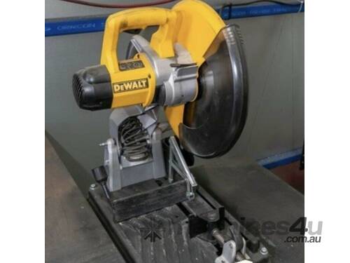 Bench and Steel Rack With DeWalt DW872-XE Drop Cold Cut Saw