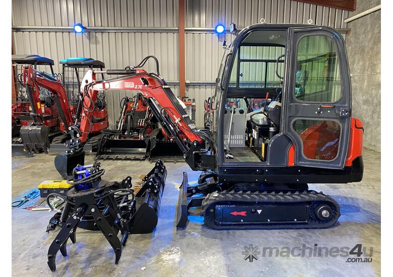 caption 2.7c excavator with enclosed cab and air conditioning $49,990+GST or around $249 per week on finance