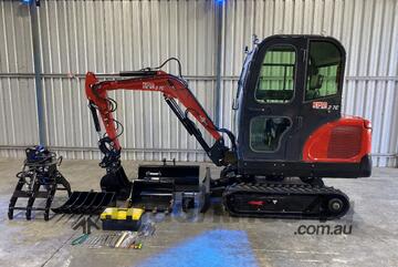 2.7c excavator with enclosed cab and air conditioning $49,990+GST or around $249 per week on finance