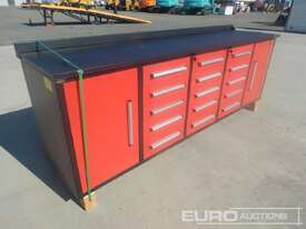 Unused Steelman 3.0m Work Bench/Tool Cabinet, 15 Drawers, 2 Doors  - picture0' - Click to enlarge