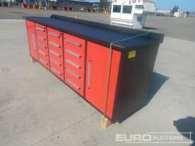 Unused Steelman 3.0m Work Bench/Tool Cabinet, 15 Drawers, 2 Doors  - picture1' - Click to enlarge