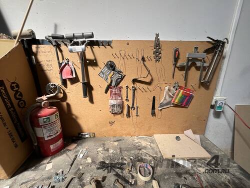 Steel Work Bench and Hand Tools