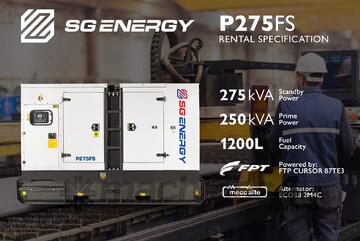 SG ENERGY FPT 275 kVA Rental Specification Three Phase Generator