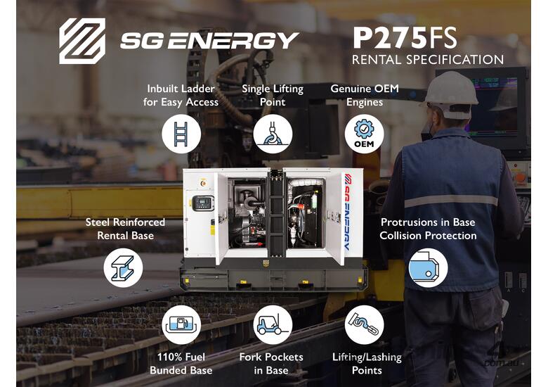 caption SG ENERGY – FPT 275 kVA Rental Specification Three Phase Generator