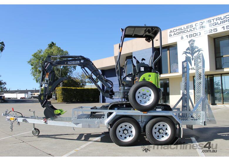 caption Achilles A23SE Mini Excavator Trailer Package Yanmar Engine