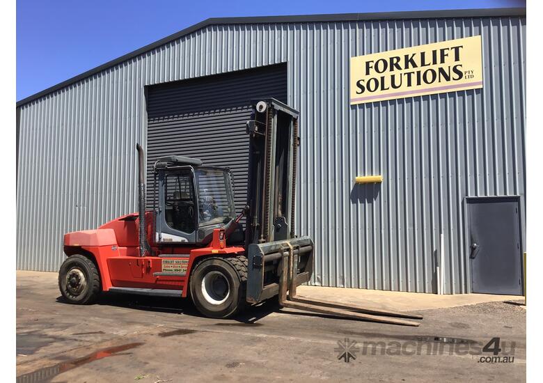 caption Kalmar 16T Diesel Forklift: Superior Truck Uptime + Fuel & Maintenance Savings!