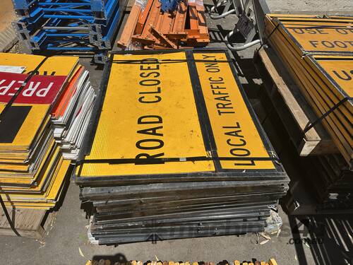 Pallet of Assorted Road Safety Signs