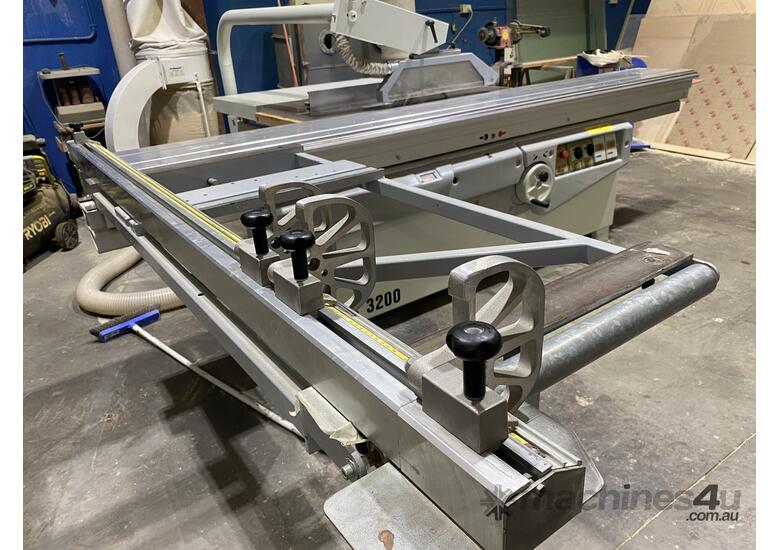 caption Heavy Duty Sicar Express 3200 Panel Saw - 3.2m Stroke - 3 Phase (2000 Model) + Dust Extraction Unit