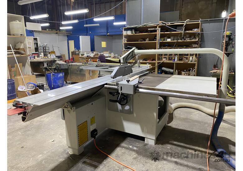 caption Heavy Duty Sicar Express 3200 Panel Saw - 3.2m Stroke - 3 Phase (2000 Model) + Dust Extraction Unit