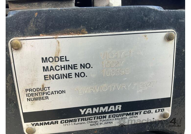 caption 2024 Yanmar VI017 Excavator (Rubber Tracked)