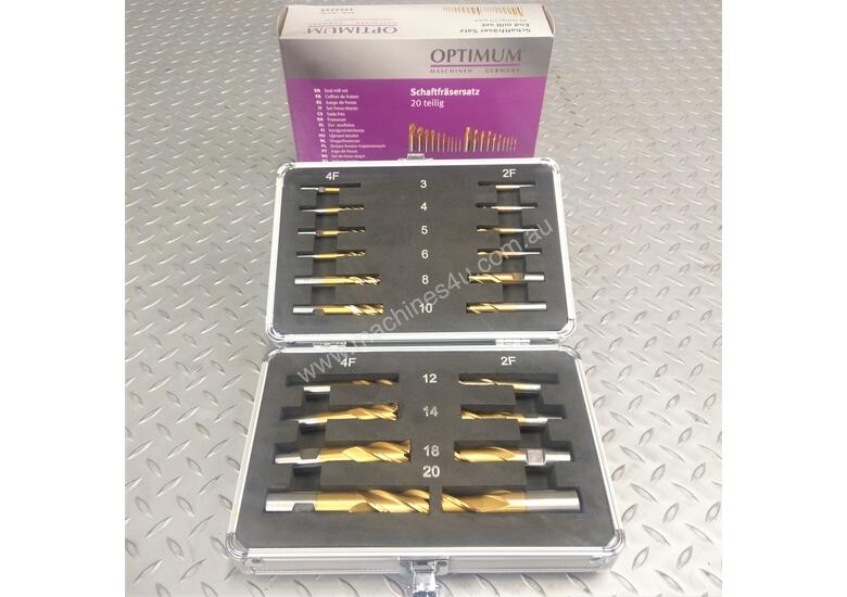 New optimum Slot Drill End Mill Milling Machine 20pc Set Mill Drills in