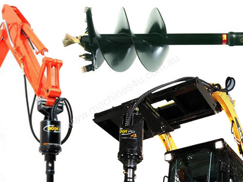 NEW : POST HOLE AUGER DRIVES, AUGERS AND EXTENSIONS 0-30T FOR HIRE