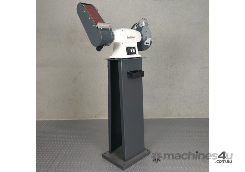 New metex METEX 200mm Combo Bench Grinder Linisher Belt Sander with Stand Bench Grinders in