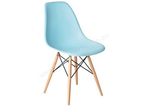 Bolero PP Moulded Chair (Ocean Blue) with Wooden Spindle Legs (Pack 2)