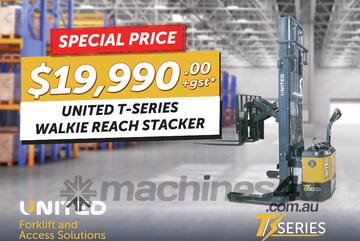 United T-Series NSX15EA Walkie Reach Stacker | 1.5T Lift Capacity