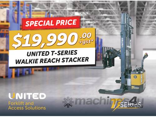 United T-Series NSX15EA Walkie Reach Stacker  | 1.5T Lift Capacity