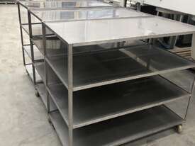 3 x Stainless Steel Trolley Mobiles w/ Shelves heavy duty - picture0' - Click to enlarge