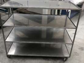 3 x Stainless Steel Trolley Mobiles w/ Shelves heavy duty - picture1' - Click to enlarge