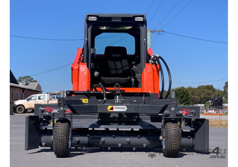 caption Skid Steer Rotary Power Grader - Hydraulic Angle & Tilt