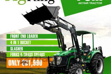   AgKing 70HP ROPS 4WD tractor with FEL 4in1 bucket Package Deal