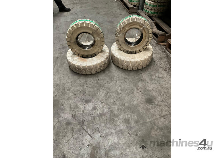 caption Solid Non-Marking Tyres To Suit 1.5 Ton - 1.8 Ton Forklifts