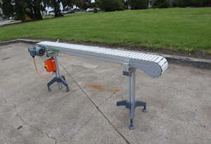 Motorised Slat Belt Conveyor - 2.1m long - Flex Link