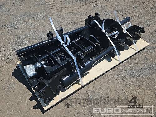 Unused Captok Selection of Mini Excavator Attachments, QTY (7 of) , Rake  Ripper, Auger, 12inch Auge