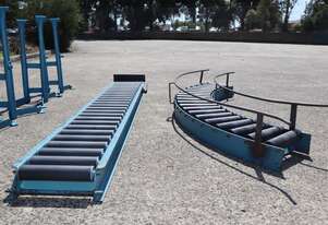 2 Piece Roller Conveyor Set with Adjustable Stands