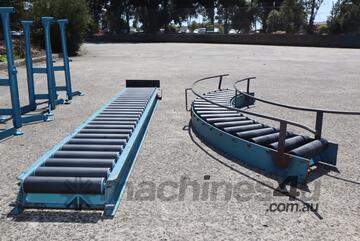 2 Piece Roller Conveyor Set with Adjustable Stands