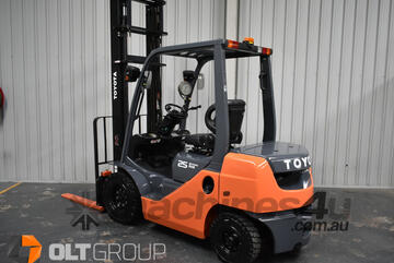 Toyota 8FD25 2.5 Tonne Diesel Forklift 2013 Model 1505 Hours 4500mm Clear View Mast