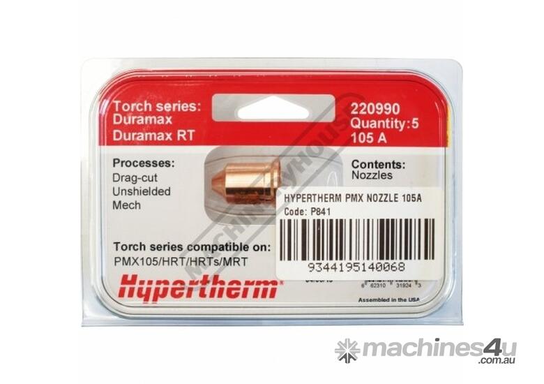Hypertherm 105A Nozzle 220990 Suits Powermax 65/85/105 (Pack of 5)