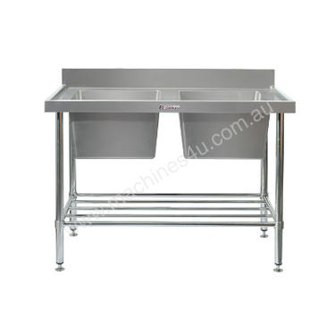 SIMPLY STAINLESS 1500x700x900 DOUBLE SINK BENCH
