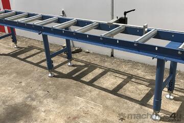 Calibrated Length Stop Roller Conveyor - 3000mm Long x 360mm Wide with Legs