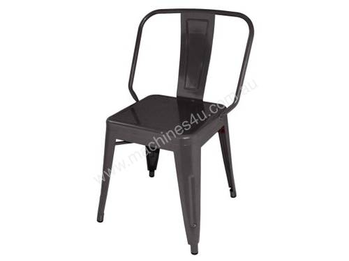 Bolero Black Steel Bistro Side Chair (Pack 4)