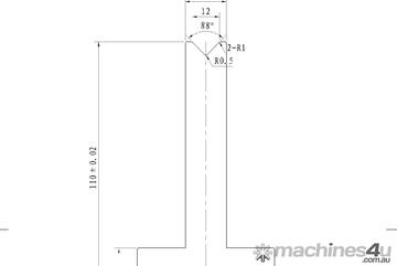 STEELMASTER Bottom Single 12mm Vee Tooling - US 420/88 V=12 R1,0 L.MM.835 STEELMASTER Bottom Single 12mm Vee Tooling - US 420/88 V=12 R1,0 L.MM.835