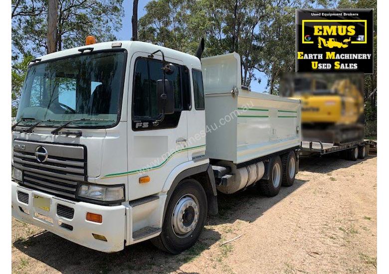caption 2003 Hino Tipper & 2007 Tag Trailer. E.M.U.S. TS534