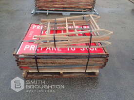 PALLET COMPRISING OF ASSORTED ROAD SIGNS & 2 X STANDS - picture0' - Click to enlarge