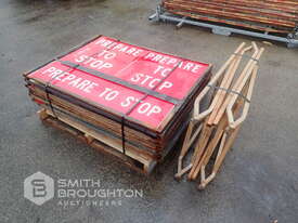 PALLET COMPRISING OF ASSORTED ROAD SIGNS & 2 X STANDS - picture0' - Click to enlarge